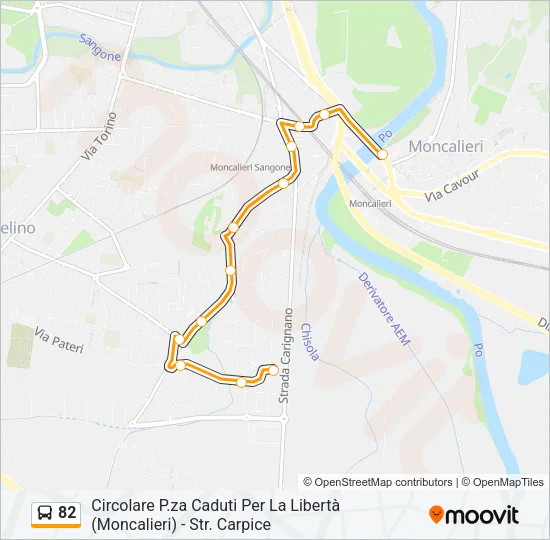 82 Bus Line Map