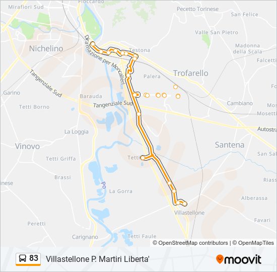 83 bus Line Map