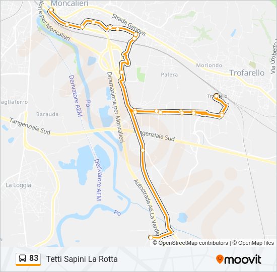 83 bus Line Map