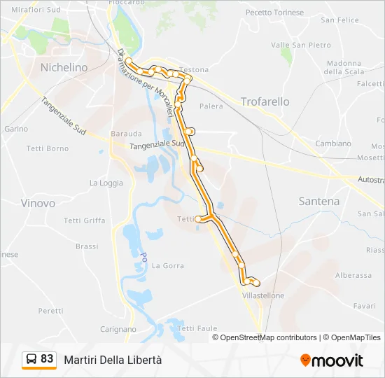 83 Bus Line Map