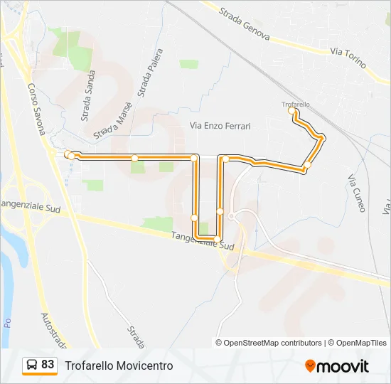 83 Bus Line Map