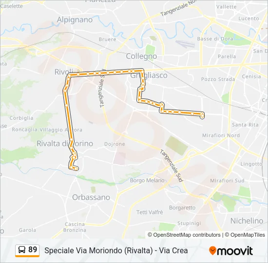 89 Bus Line Map