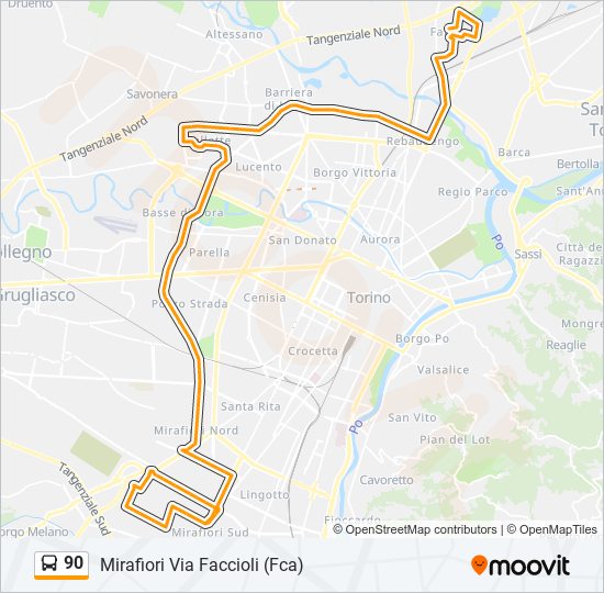 90 bus Line Map