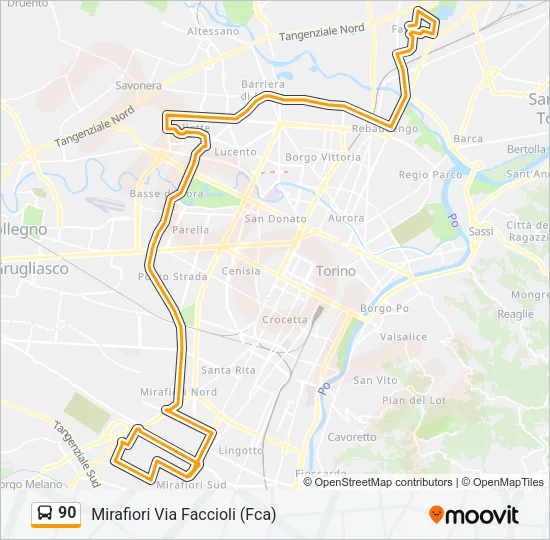 90 Bus Line Map