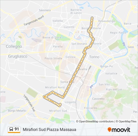 91 bus Line Map