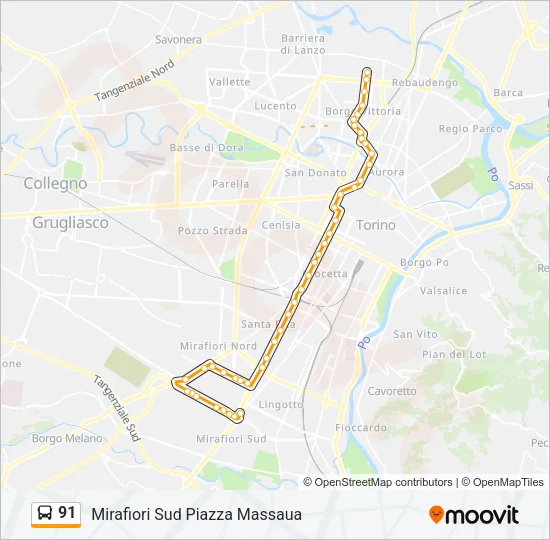 91 Bus Line Map
