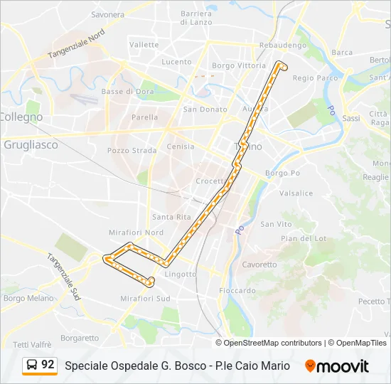 92 Bus Line Map