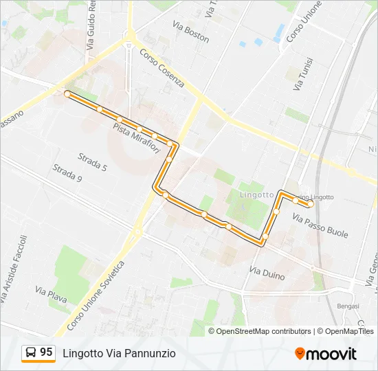 95 Bus Line Map