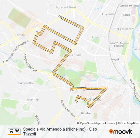 96 Bus Line Map