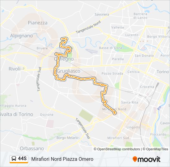 44S Bus Line Map