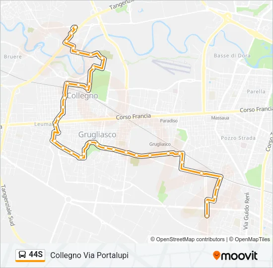 44S Bus Line Map