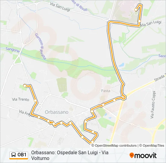 OB1 Bus Line Map
