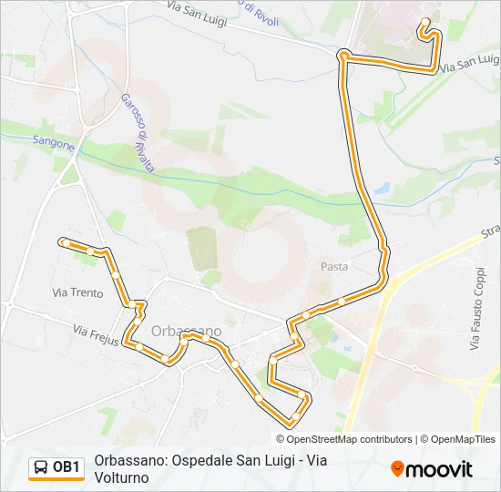 OB1 Bus Line Map