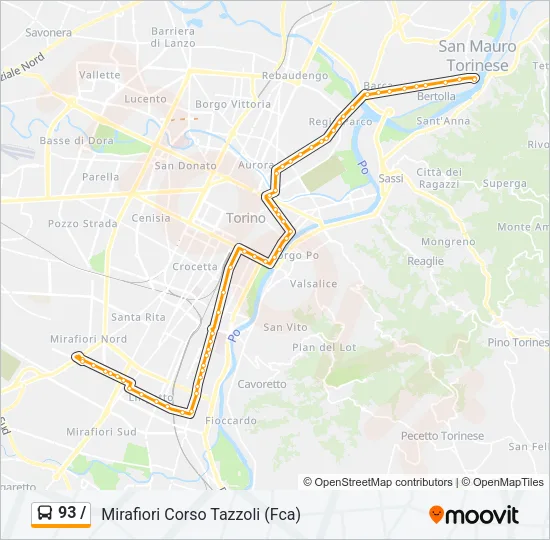 93 / Bus Line Map