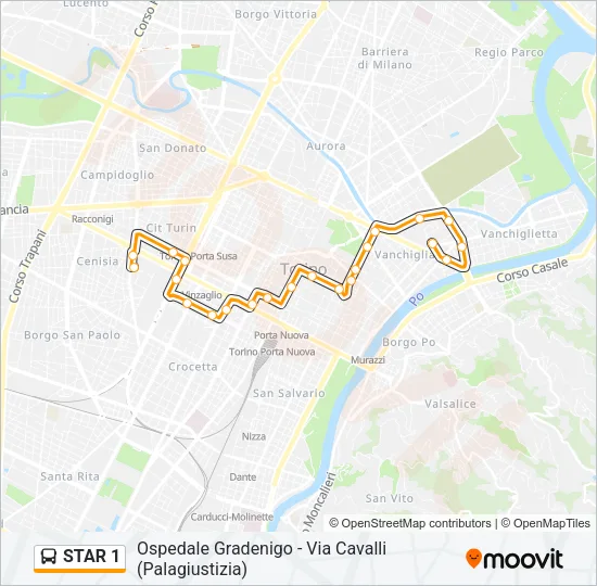 STAR 1 Bus Line Map