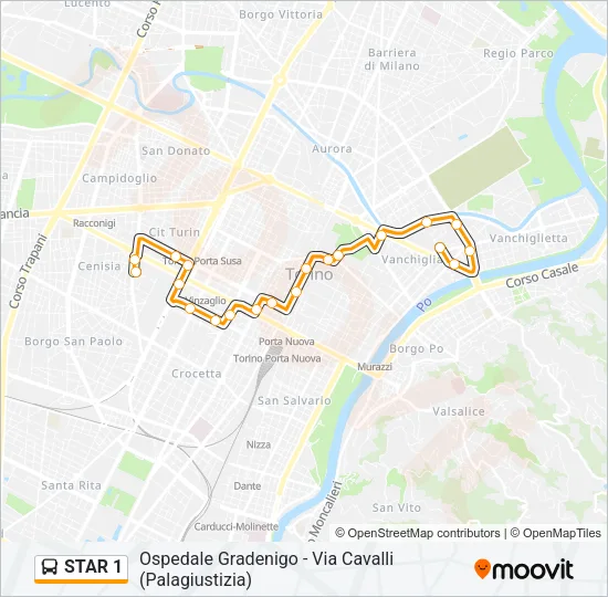 STAR 1 Bus Line Map