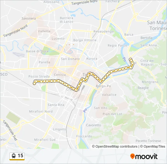 Percorso linea tram 15