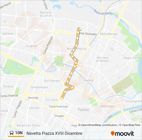10N Bus Line Map