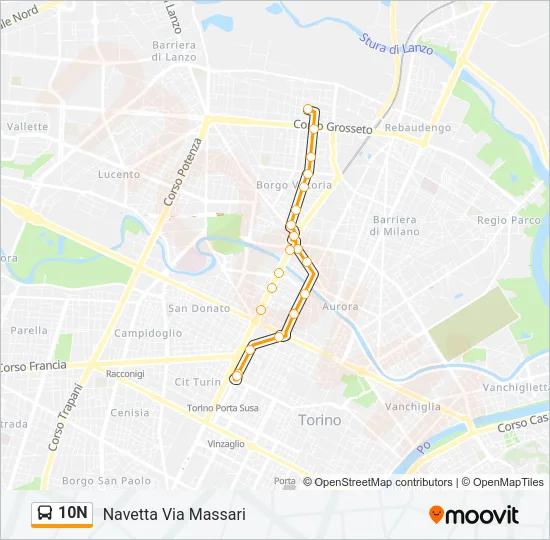 10N Bus Line Map