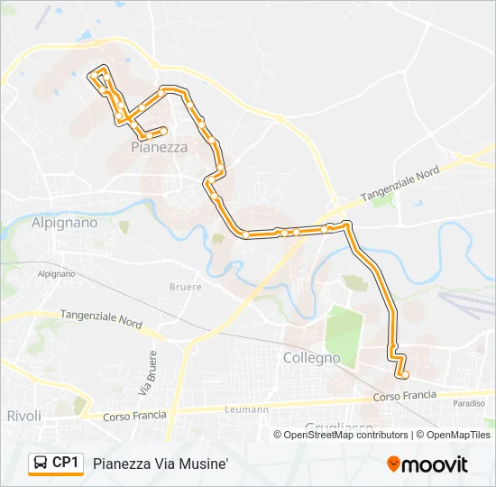 CP1 Bus Line Map