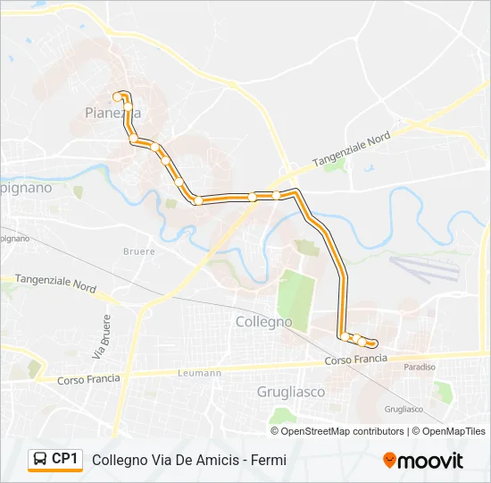 CP1 Bus Line Map