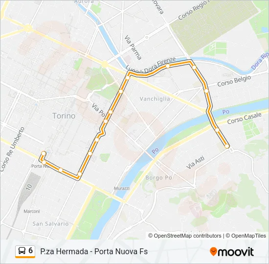6 Bus Line Map