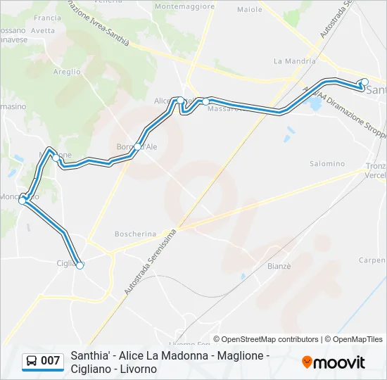 007 Bus Line Map