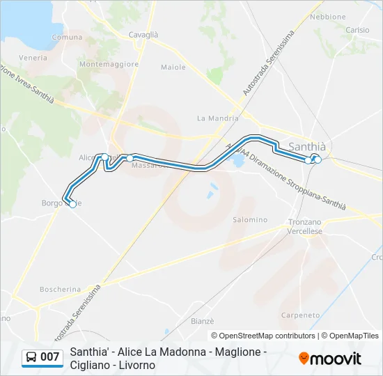007 Bus Line Map