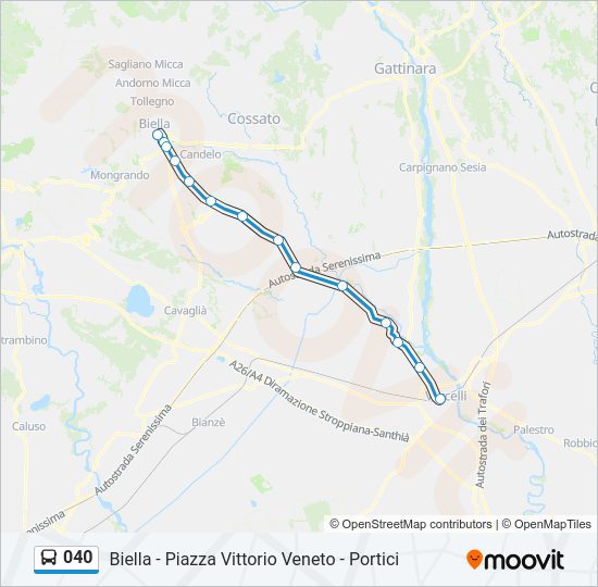 Percorso linea bus 040