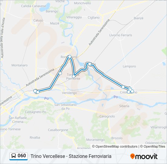 Percorso linea bus 060
