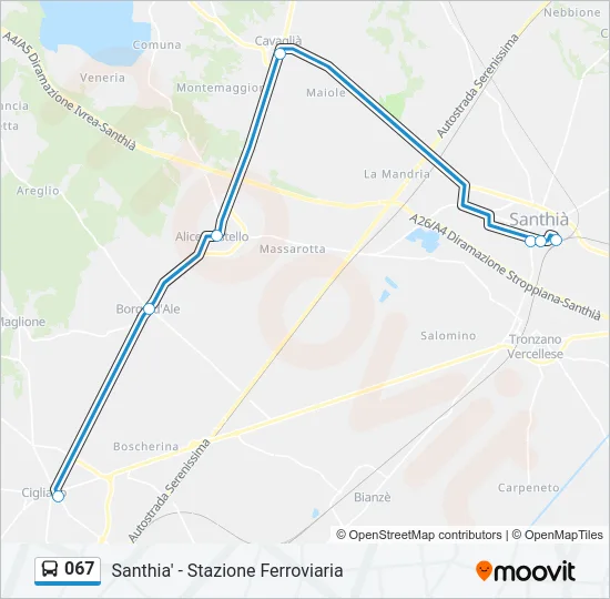 067 Bus Line Map