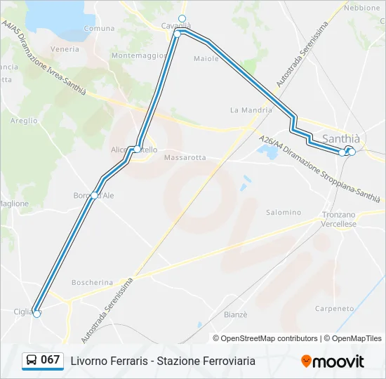 067 Bus Line Map