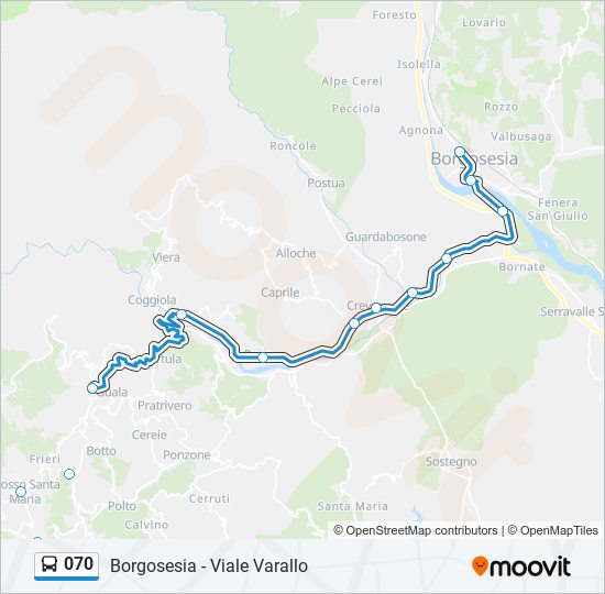 Percorso linea bus 070