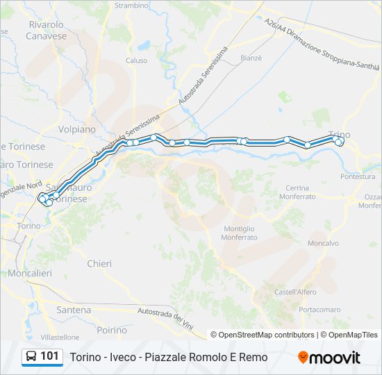 101 Bus Line Map