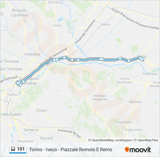 101 Bus Line Map