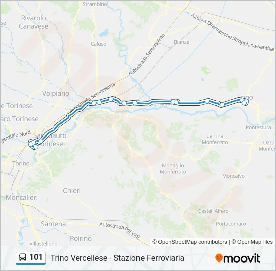 101 Bus Line Map