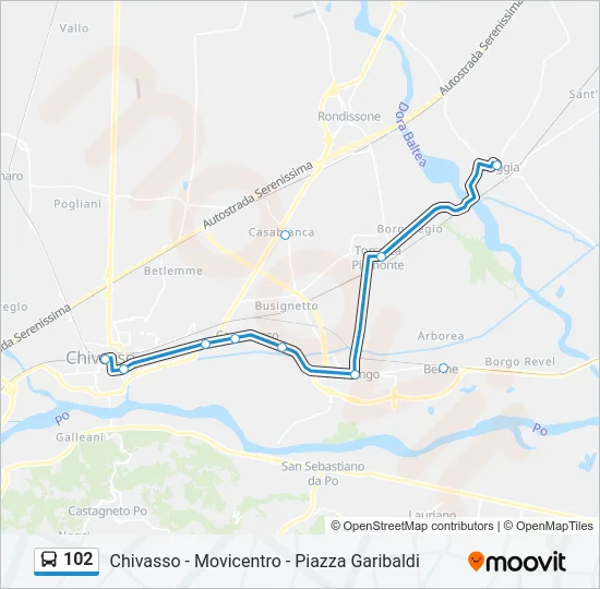 102 Bus Line Map