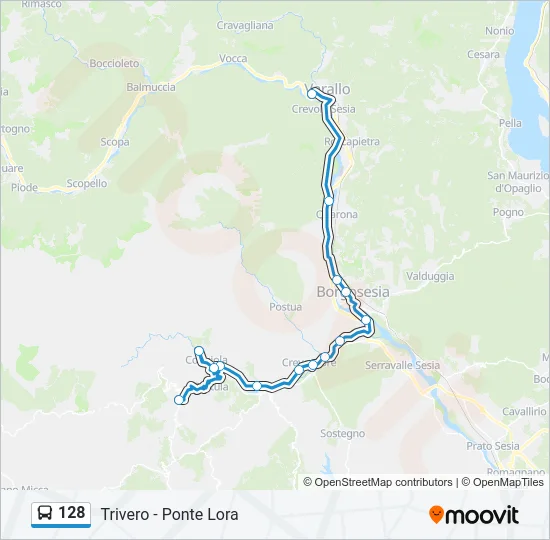 128 Bus Line Map