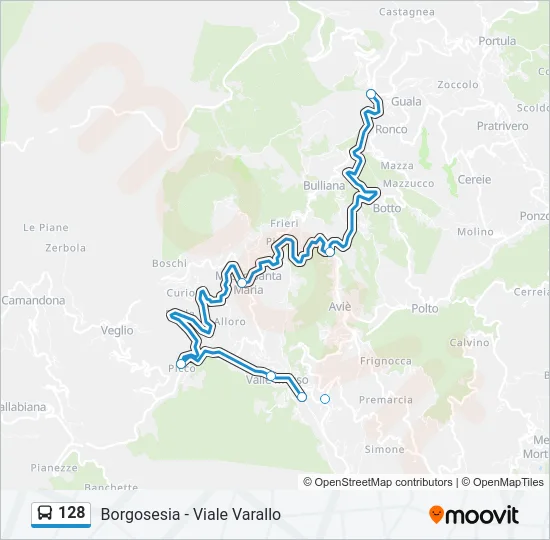 128 Bus Line Map