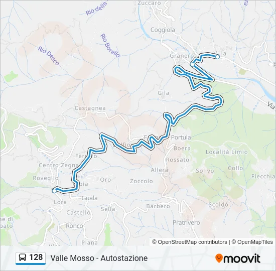 128 Bus Line Map