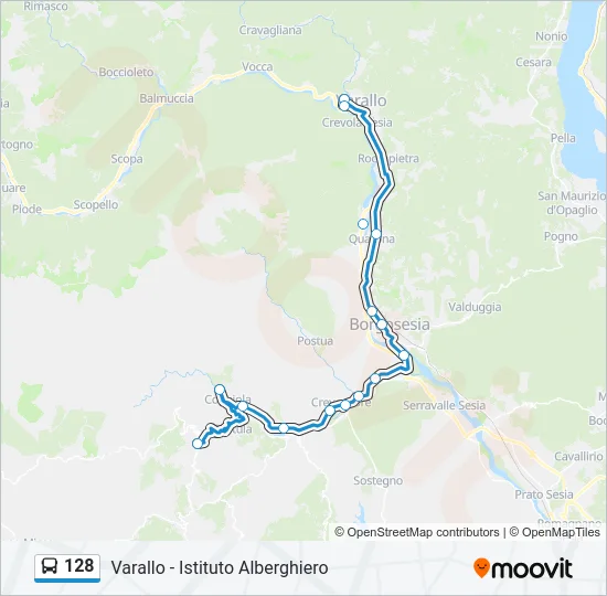 128 Bus Line Map