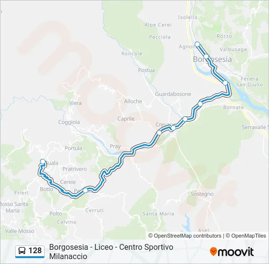 128 Bus Line Map