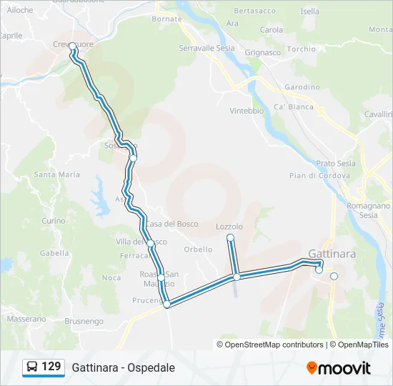 129 Bus Line Map