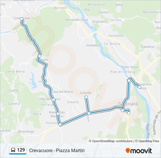 129 bus Line Map