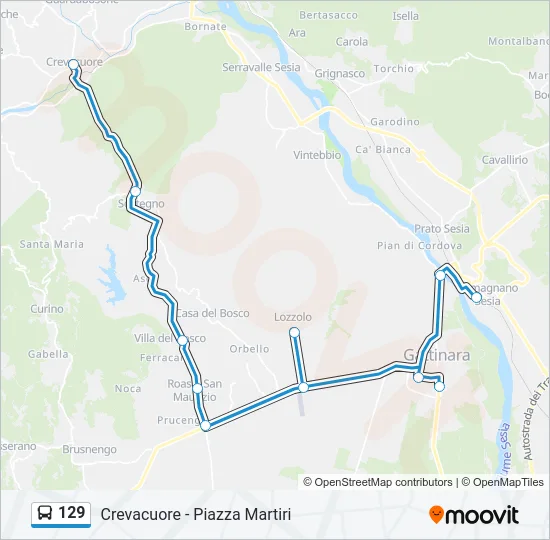 129 Bus Line Map