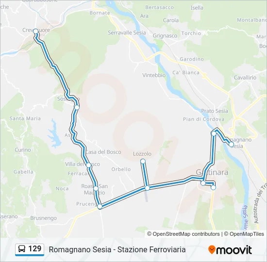 129 Bus Line Map