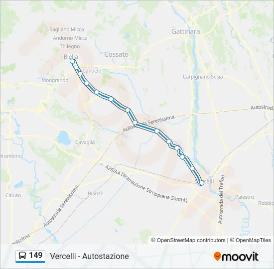 149 Bus Line Map