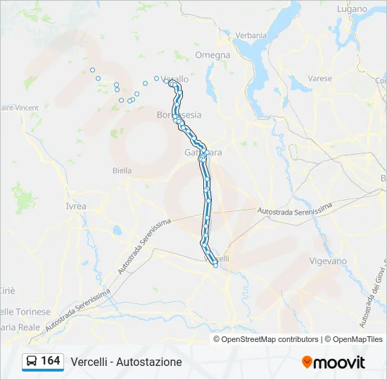 164 Bus Line Map