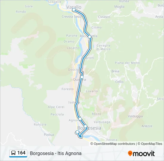 164 Bus Line Map