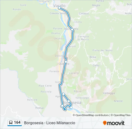 164 Bus Line Map